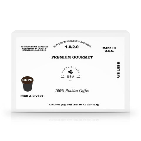 12 Pack Single Serve Coffee Capsules - Alpha Coffee USA